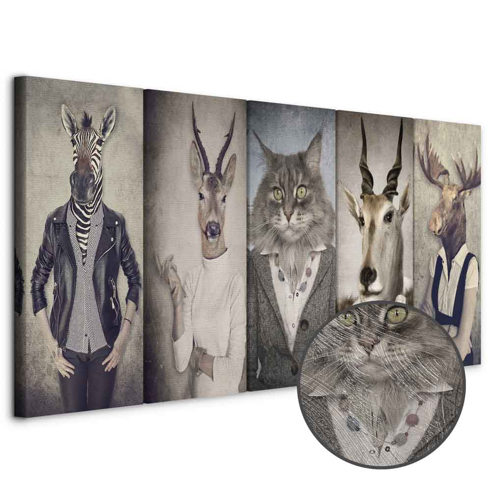 Animal Mask Portrait Multicolor Canvas Print