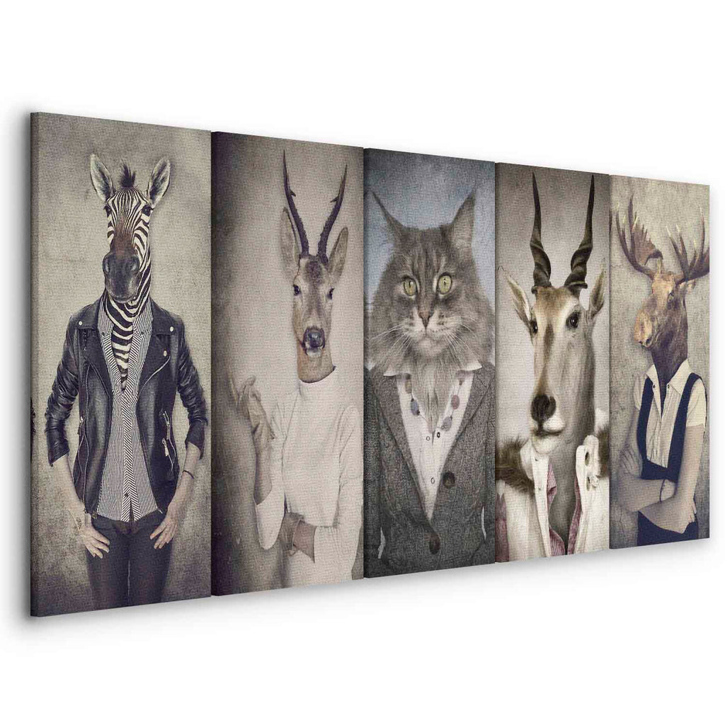 Animal Mask Portrait Multicolor Canvas Print