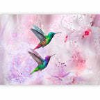 Colourful Hummingbirds Purple Wall Mural