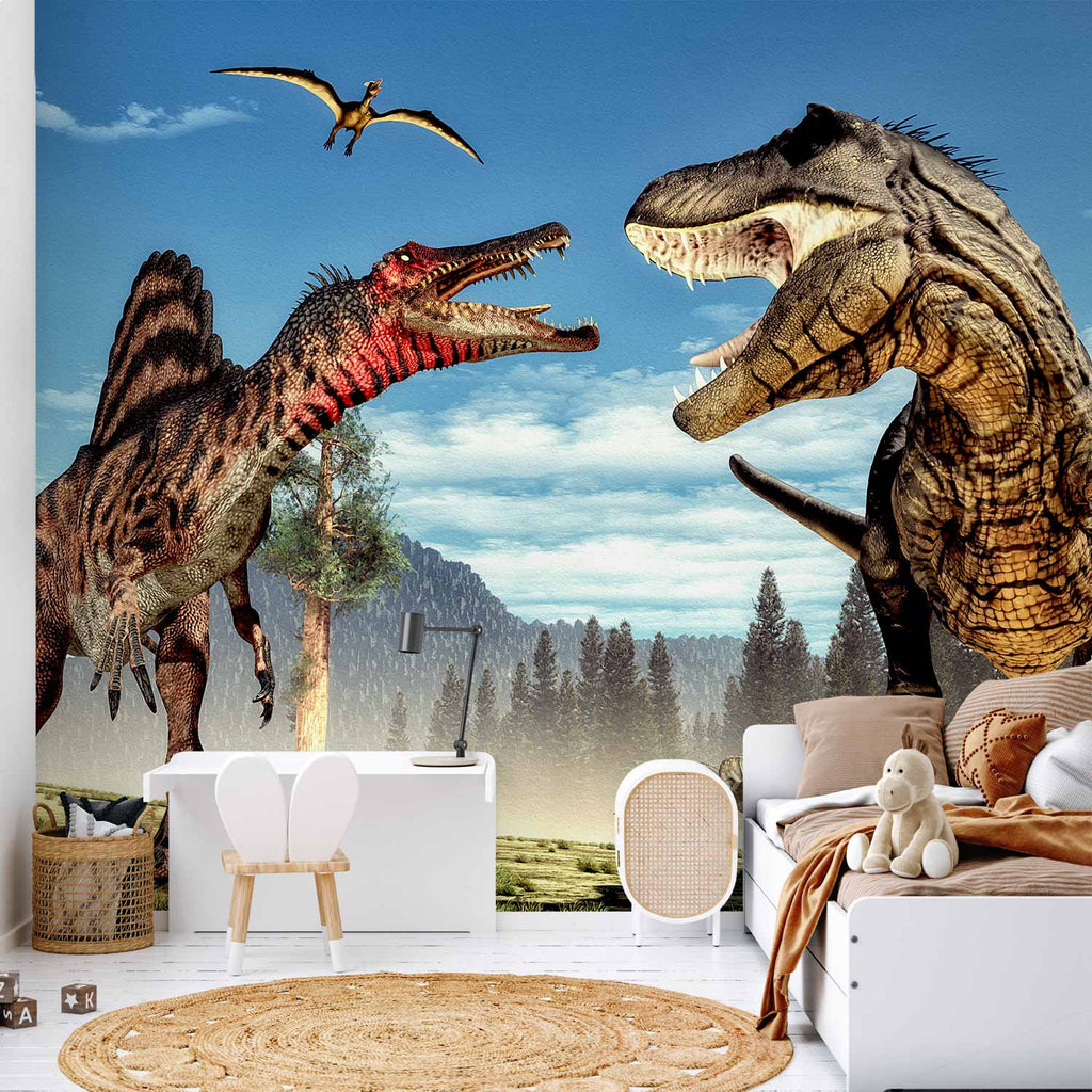 Fighting Dinosaurs Nature Wall Mural