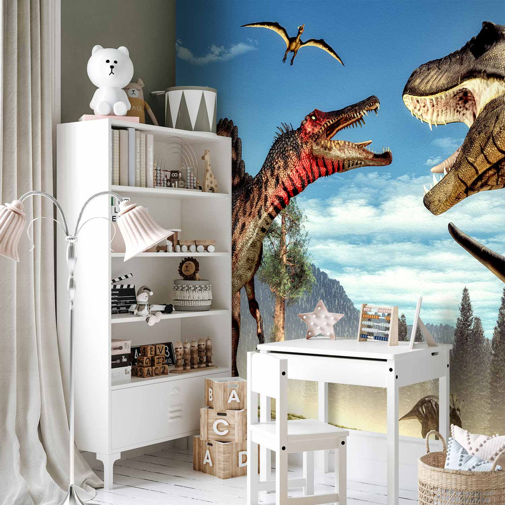 Fighting Dinosaurs Nature Wall Mural