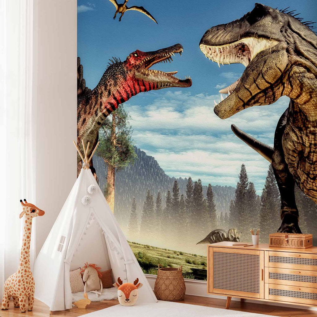 Fighting Dinosaurs Nature Wall Mural