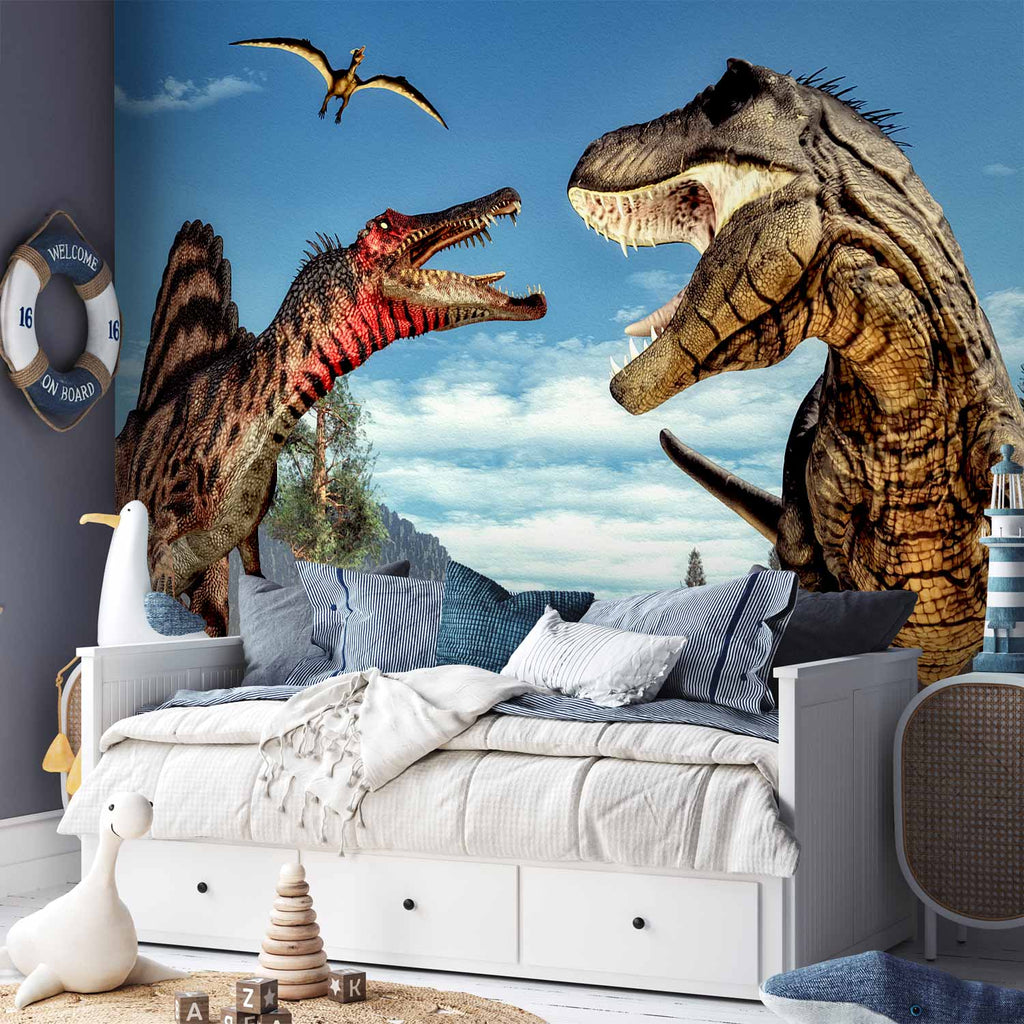 Fighting Dinosaurs Nature Wall Mural
