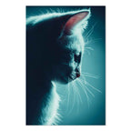 Black Cat Night Walk Vertical Canvas Print