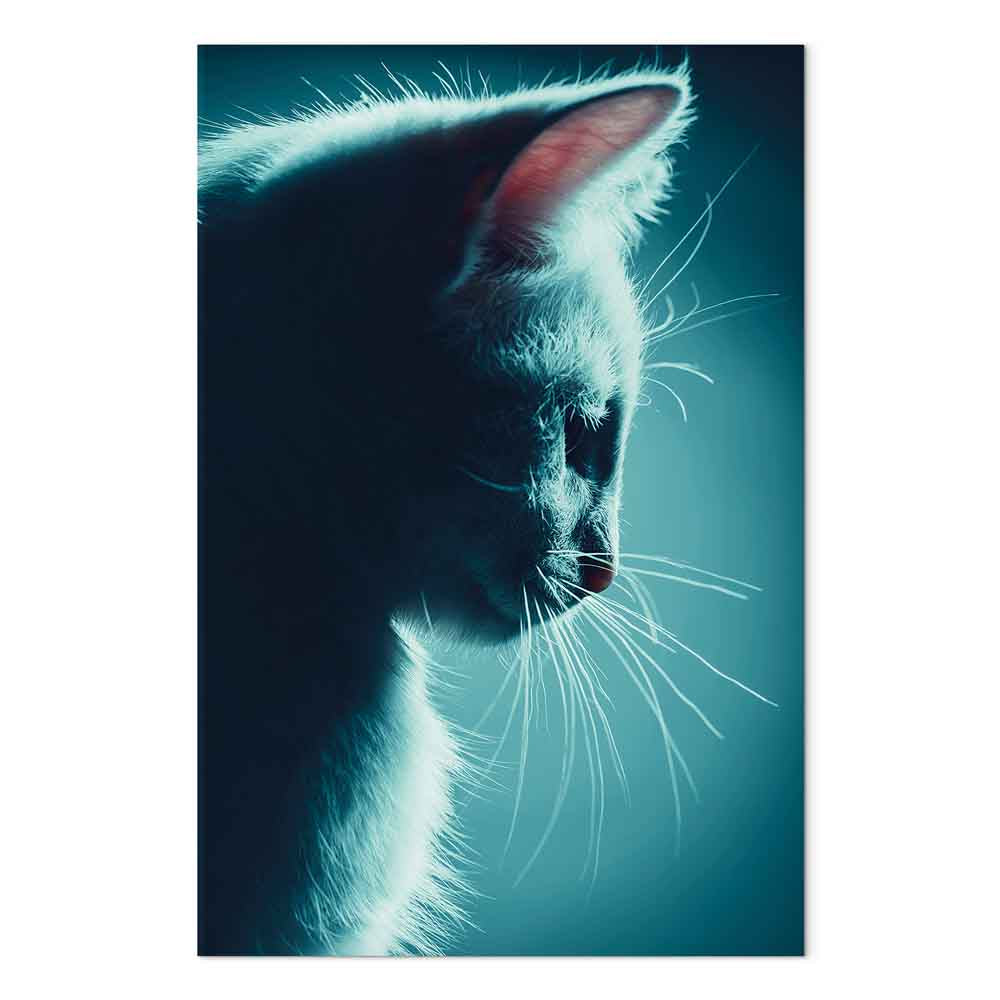 Black Cat Night Walk Vertical Canvas Print