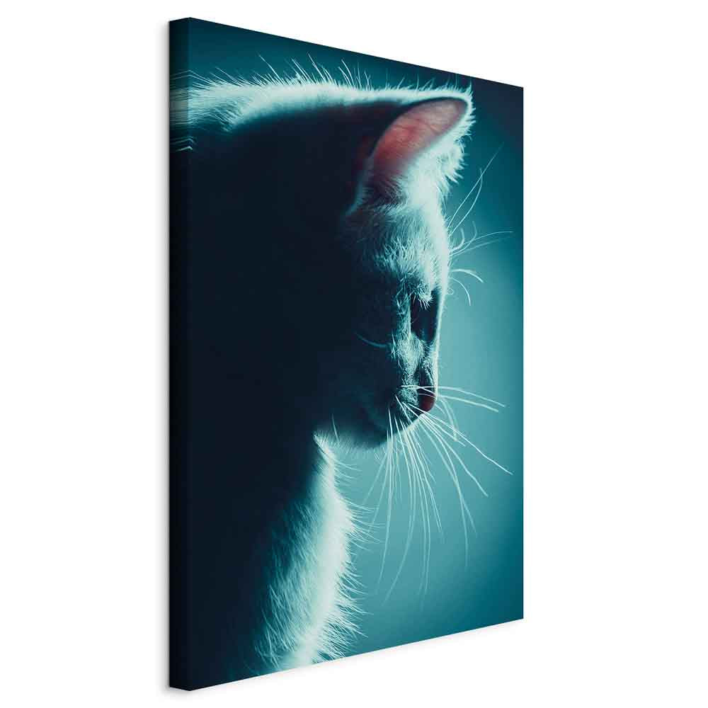 Black Cat Night Walk Vertical Canvas Print