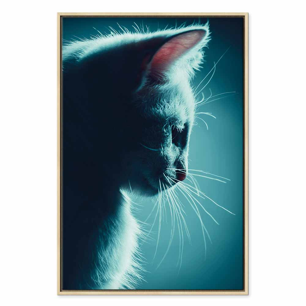 Black Cat Night Walk Vertical Canvas Print
