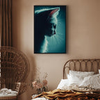 Black Cat Night Walk Vertical Canvas Print