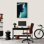 Black Cat Night Walk Vertical Canvas Print