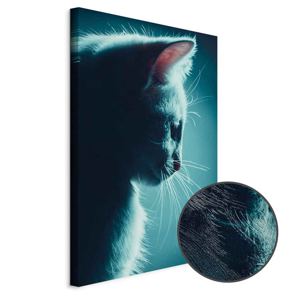 Black Cat Night Walk Vertical Canvas Print