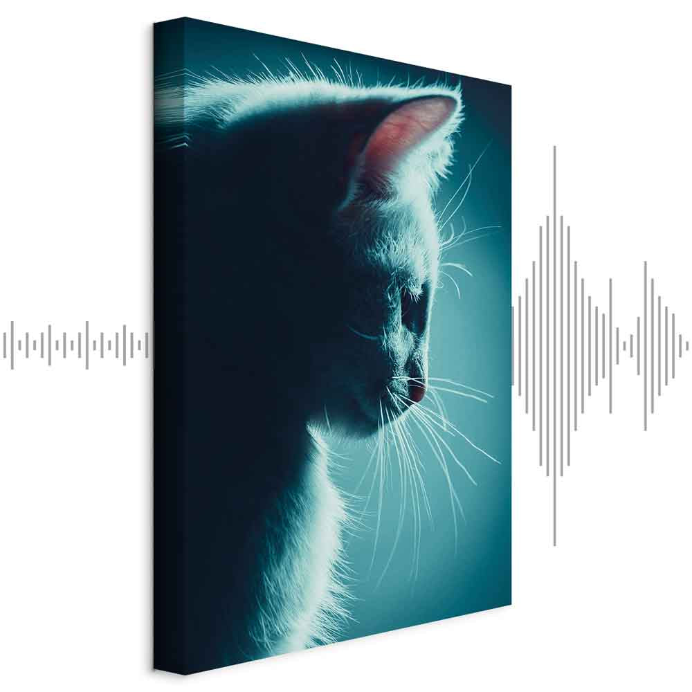 Black Cat Night Walk Vertical Canvas Print