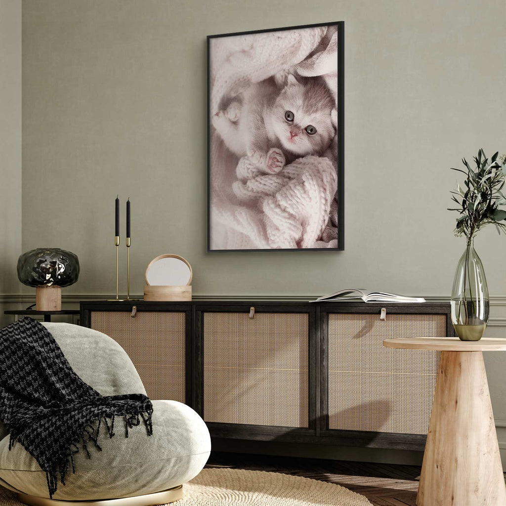 Sleeping Cat Winter Poster