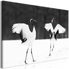 Canvas Print Dancing Cranes Wide