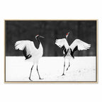 Dancing Cranes Winter Canvas Print