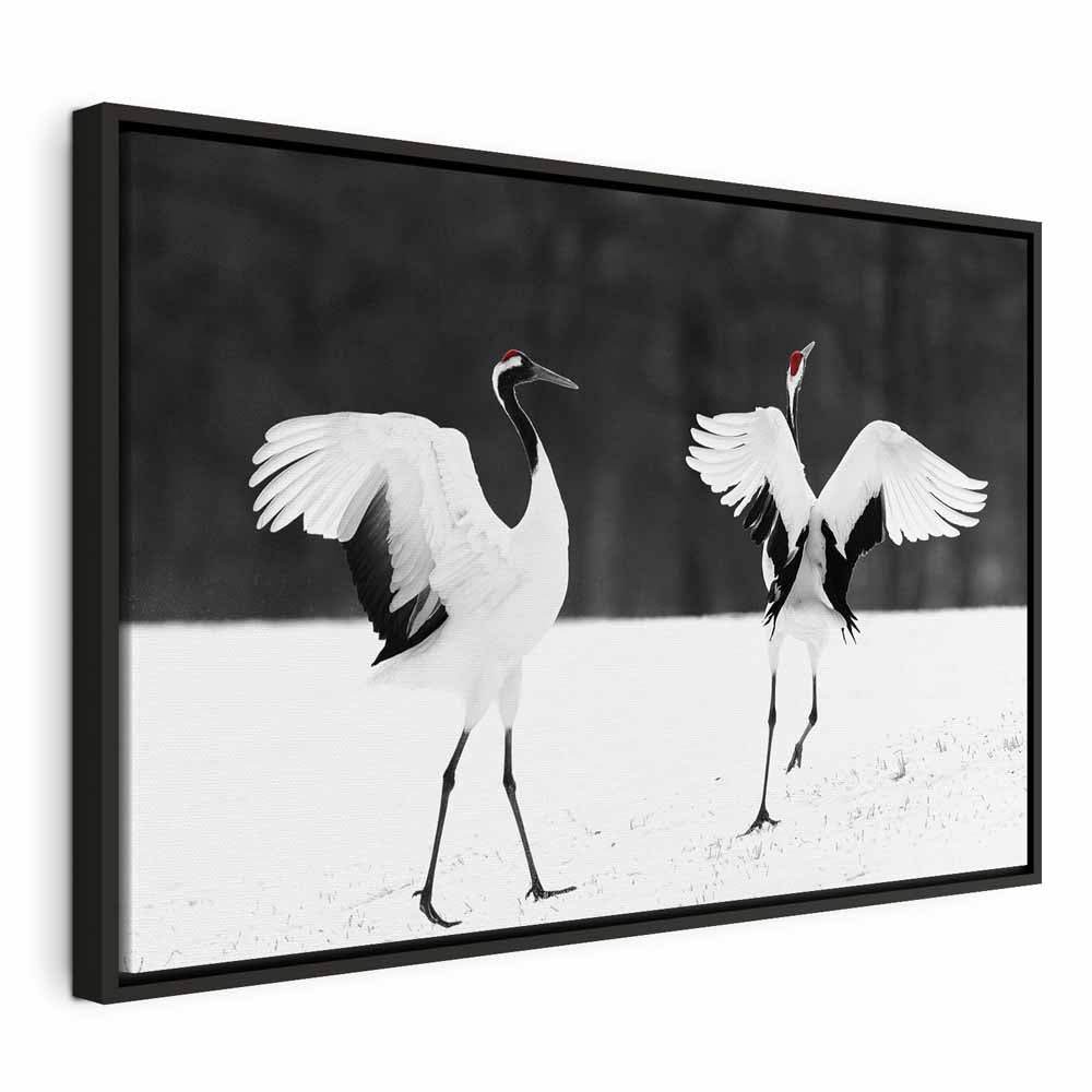 Dancing Cranes Winter Canvas Print
