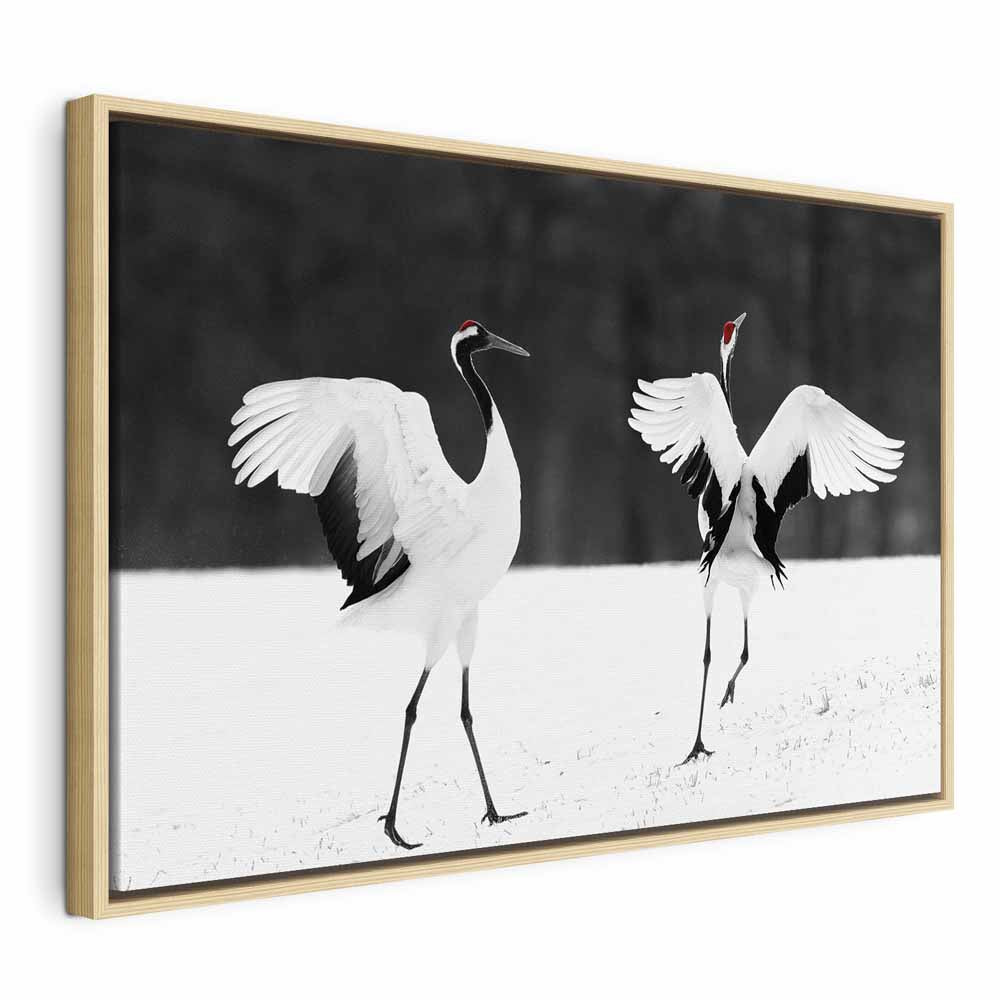 Dancing Cranes Winter Canvas Print