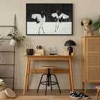 Dancing Cranes Winter Canvas Print