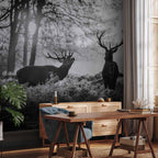 Deers in Morning Forest Nature Wall Mural