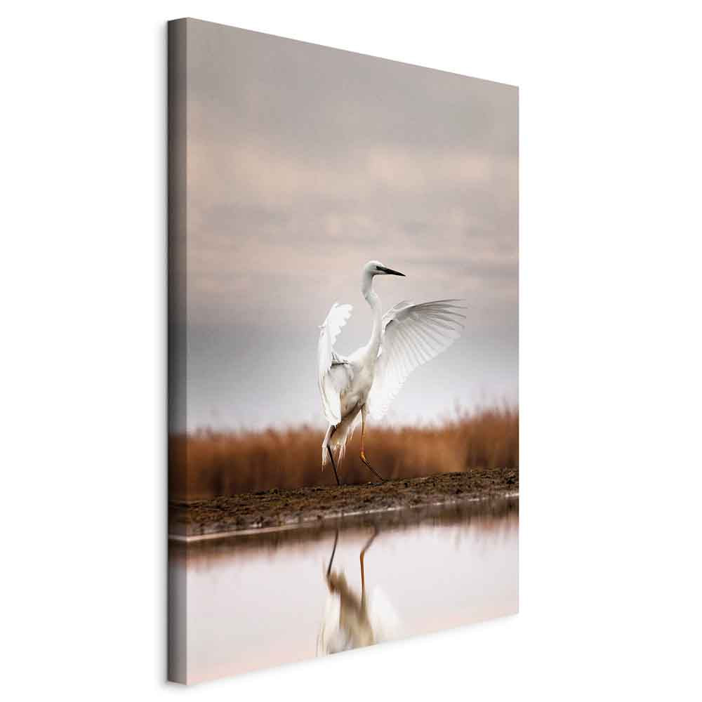 Autumn Lake Birds Nature Canvas Print