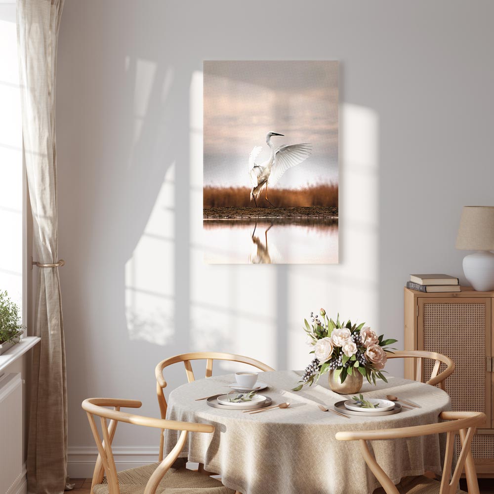 Autumn Lake Birds Nature Canvas Print