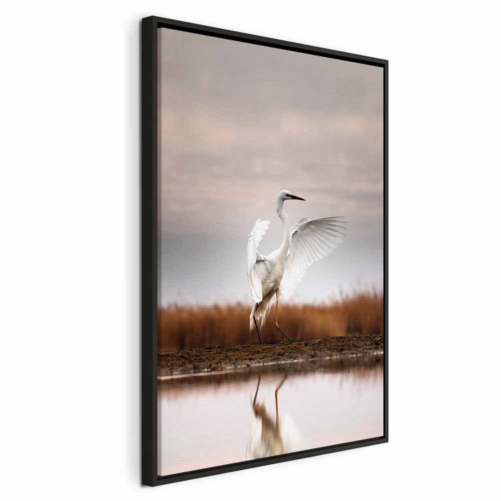 Autumn Lake Birds Nature Canvas Print