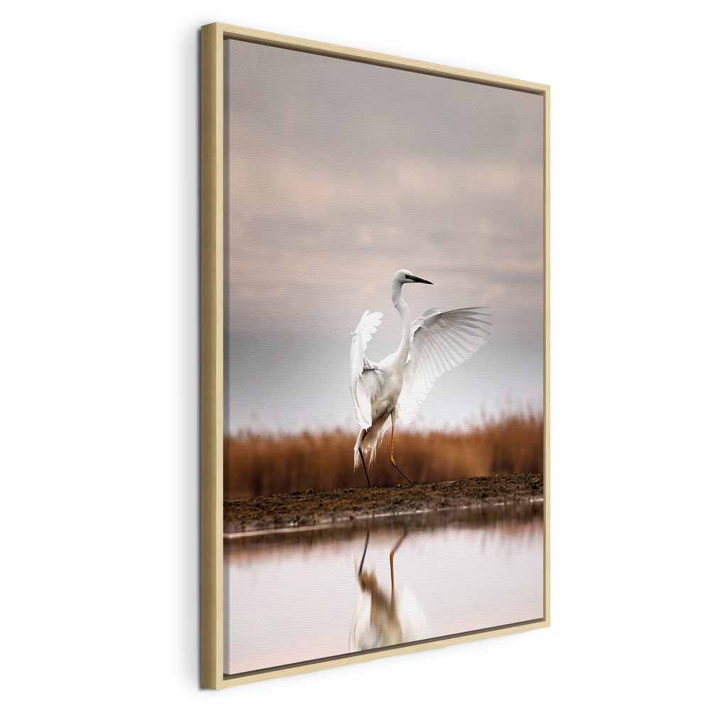 Autumn Lake Birds Nature Canvas Print
