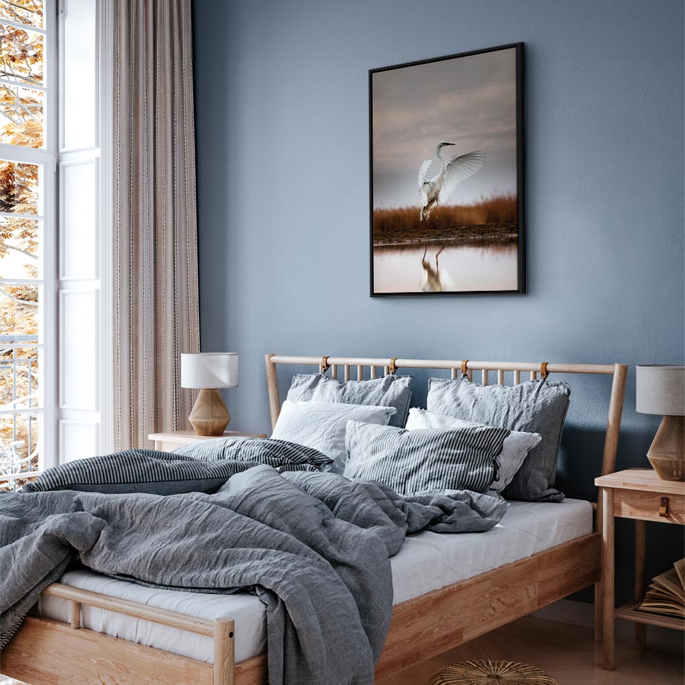 Autumn Lake Birds Nature Canvas Print