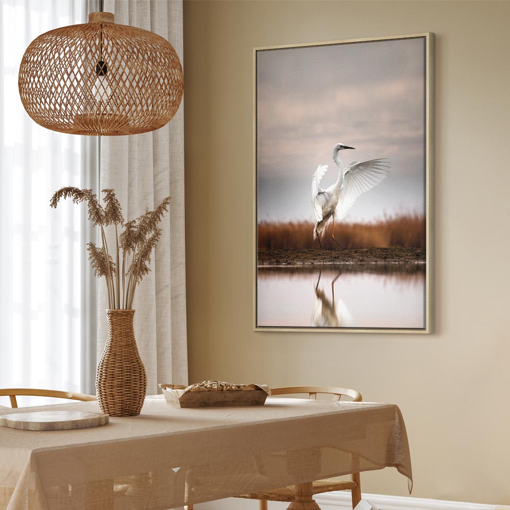 Autumn Lake Birds Nature Canvas Print