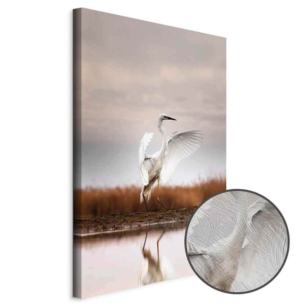 Autumn Lake Birds Nature Canvas Print