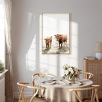 Mother and Calf Cow Animals Canvas Print