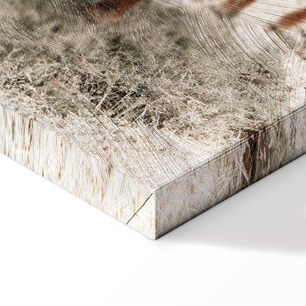 Mother and Calf Cow Animals Canvas Print