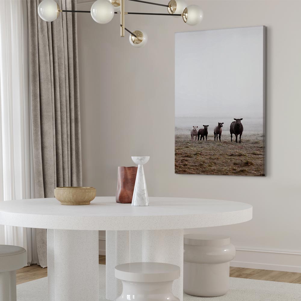 Morning Cows Farm Canvas Print