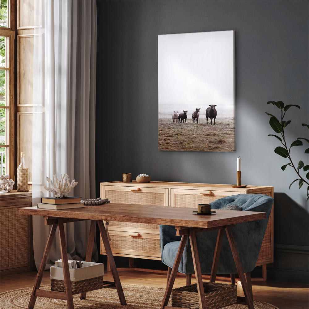 Morning Cows Farm Canvas Print