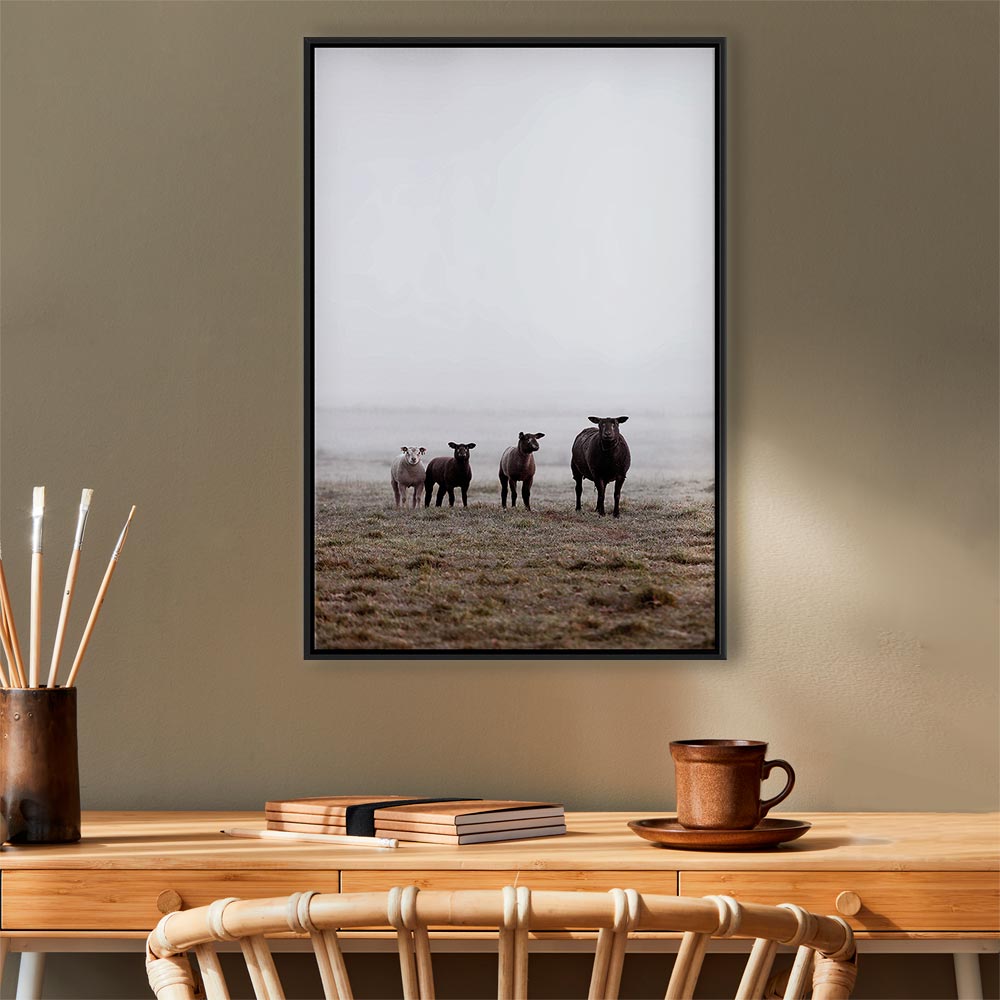 Morning Cows Farm Canvas Print