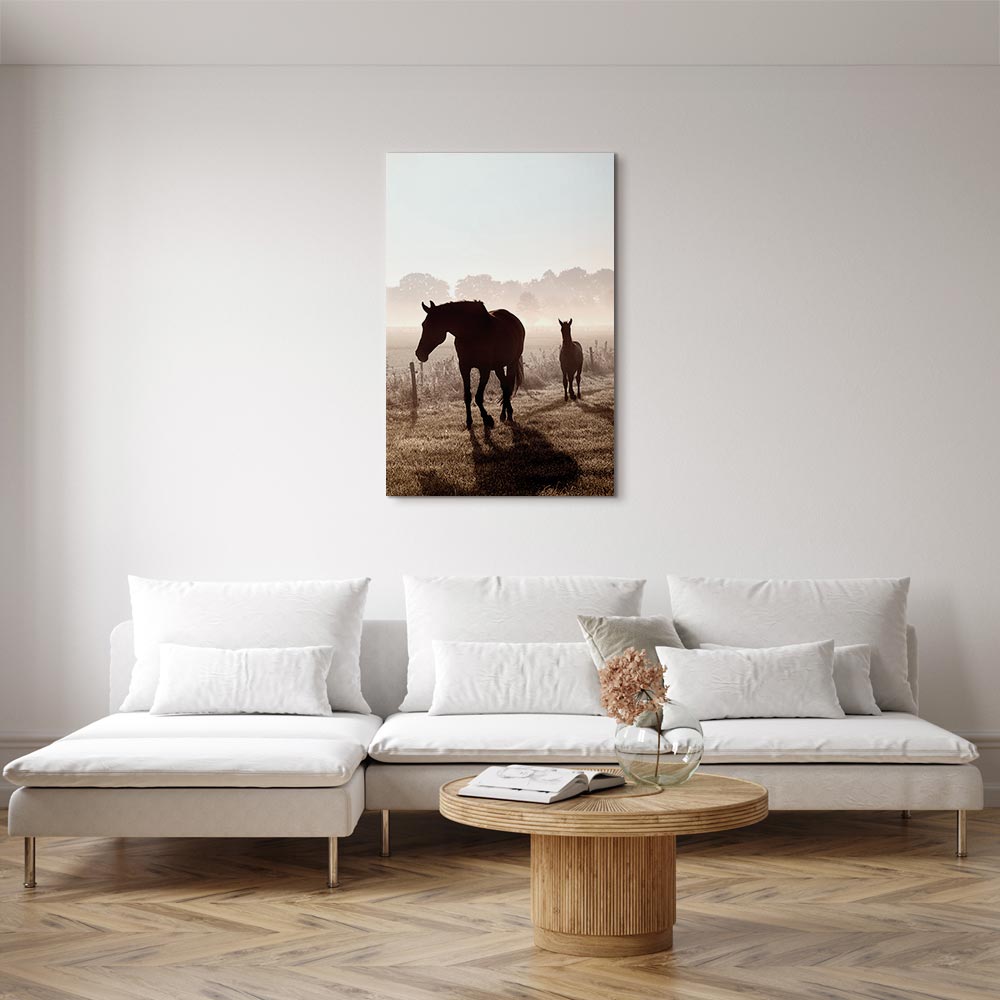 Horse Morning Memories Vertical Canvas Print