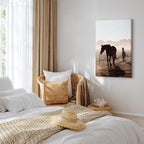 Horse Morning Memories Vertical Canvas Print