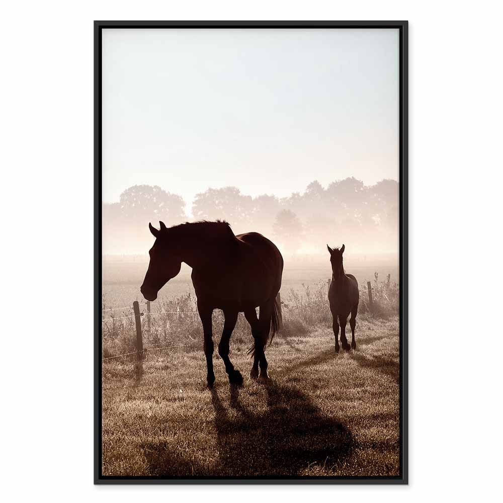 Horse Morning Memories Vertical Canvas Print