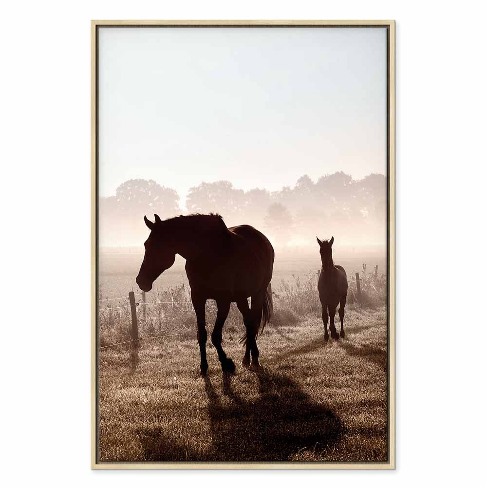 Horse Morning Memories Vertical Canvas Print
