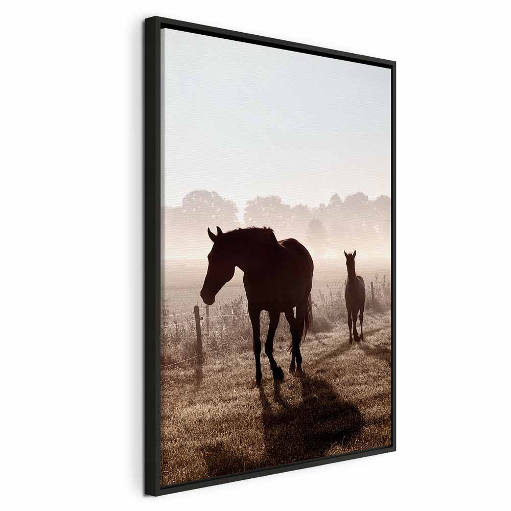 Horse Morning Memories Vertical Canvas Print