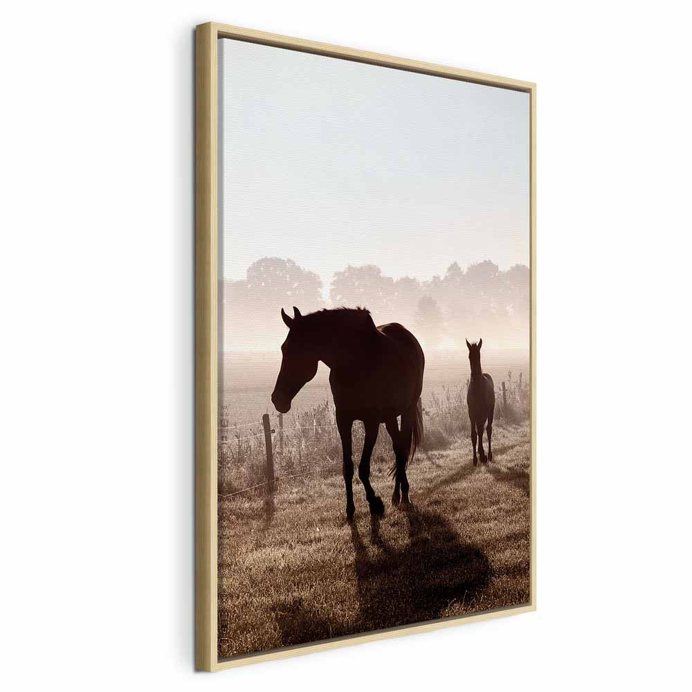 Horse Morning Memories Vertical Canvas Print