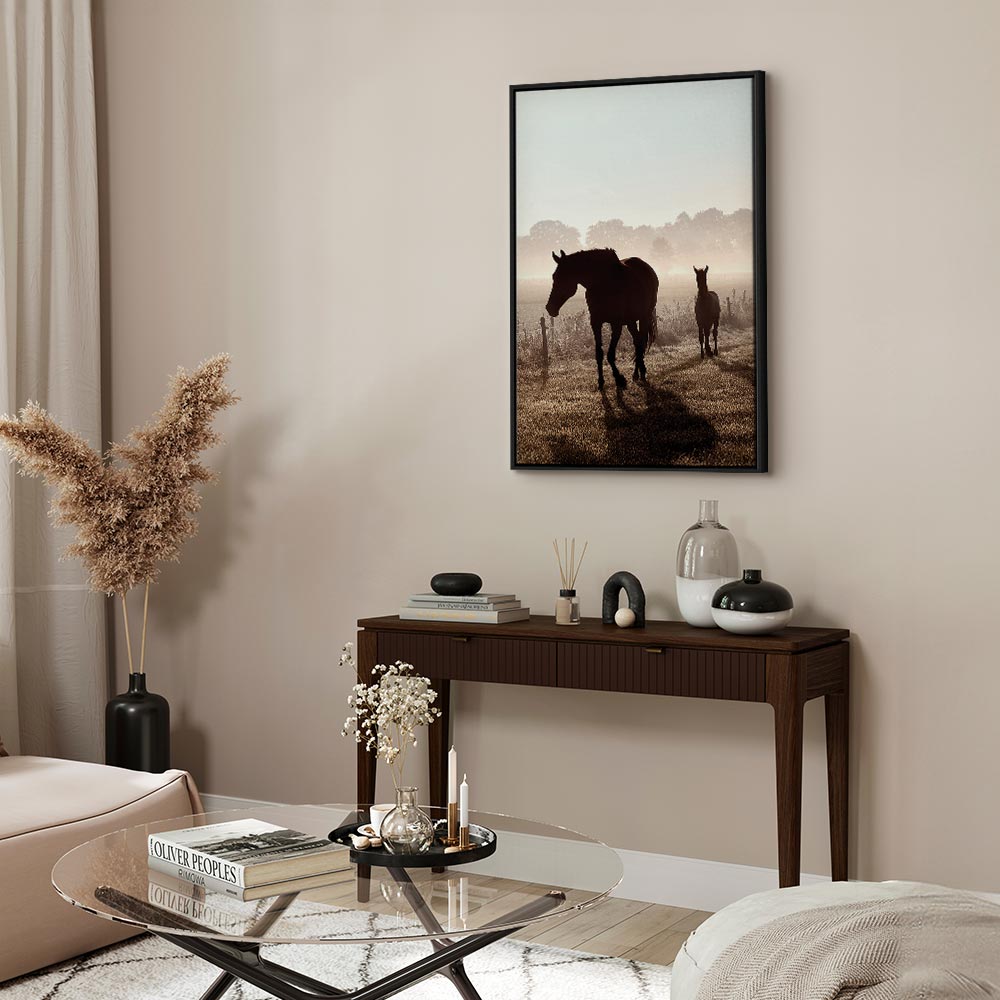 Horse Morning Memories Vertical Canvas Print