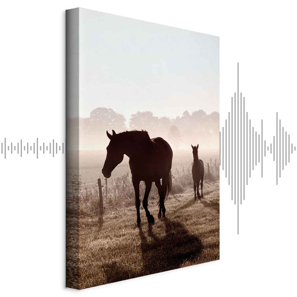 Horse Morning Memories Vertical Canvas Print