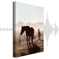 Horse Morning Memories Vertical Canvas Print