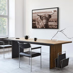 Scottish Cow Sepia Canvas Print