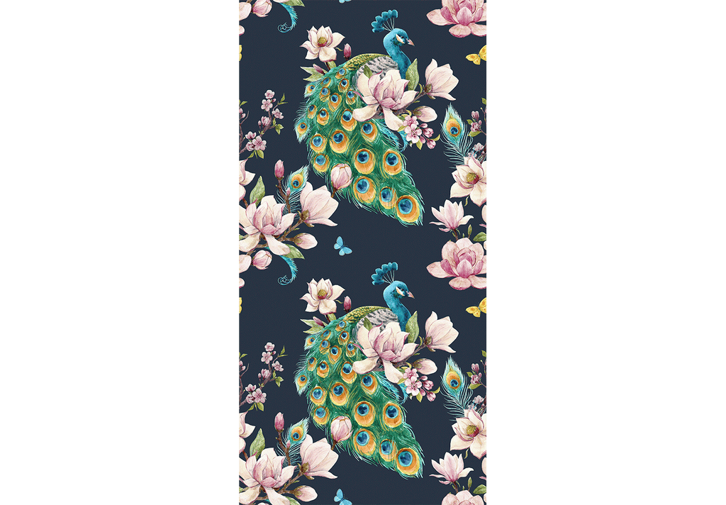 Wallpaper Magnolias and Peacocks