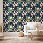 Wallpaper Magnolias and Peacocks