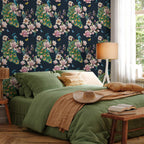 Magnolias and Peacocks Floral Nature Wallpaper