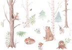 Wall Mural - Subtle Forest Animals for Kids
