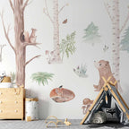 Wall Mural - Subtle Forest Animals for Kids