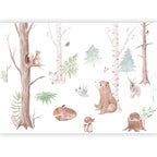 Wall Mural - Subtle Forest Animals for Kids